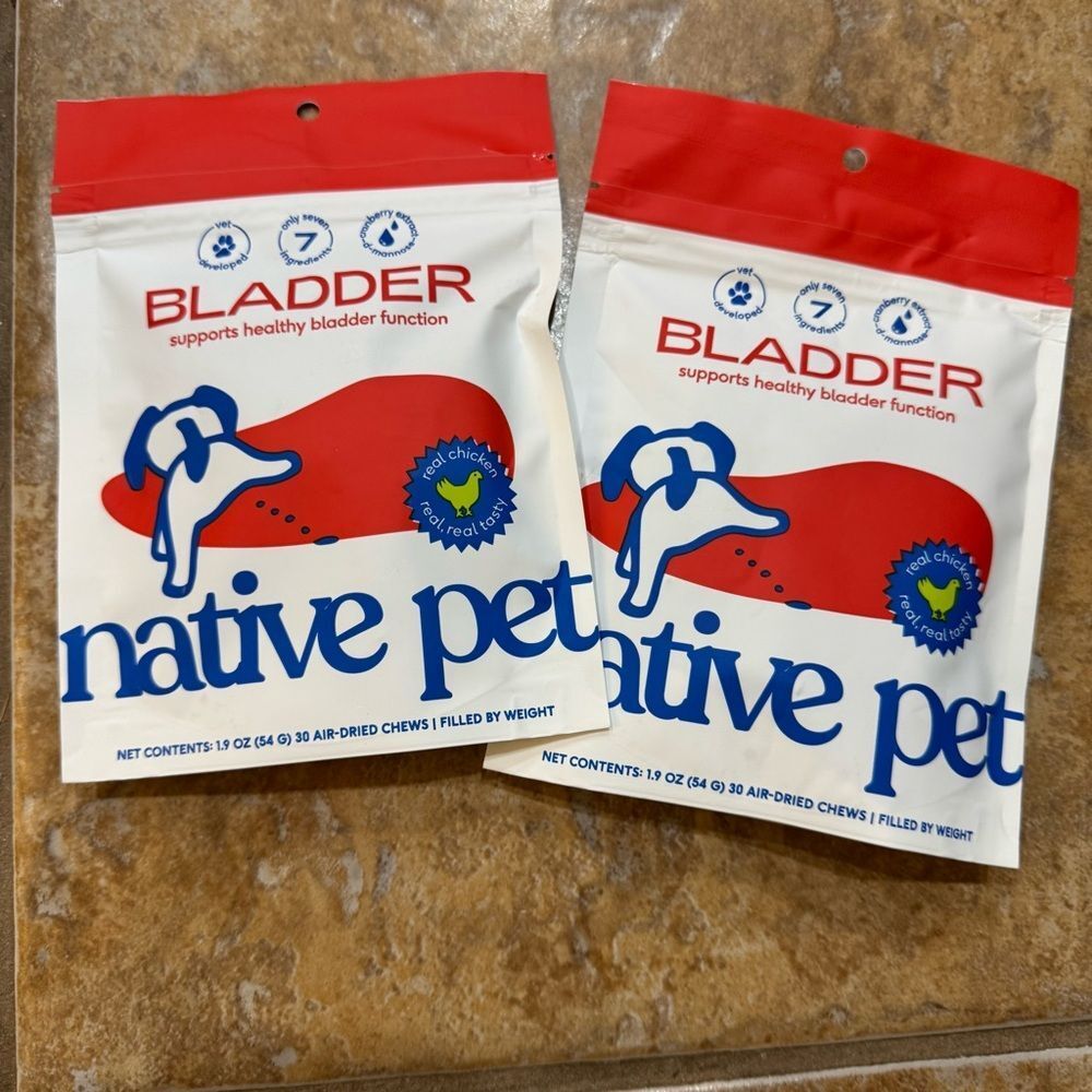 2 PK Total 60 Native Pet UTI Treatment Chicken Chews with Cranberry Pet Health